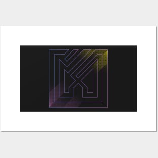 Abstract purple art modern geometric Posters and Art